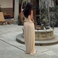 Robe longue d'été sexy pour femme, style européen et américain, sans manches, taille cintrée, avec tirette, tendance