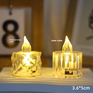 Vente en gros <span class=keywords><strong>Petite</strong></span> <span class=keywords><strong>bougie</strong></span> électronique <span class=keywords><strong>LED</strong></span> Lampe à thé en plastique transparent sans <span class=keywords><strong>flamme</strong></span> pour proposition de Noël et décoration de fête - Product Image 5