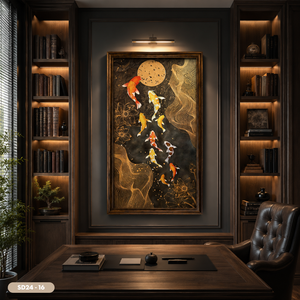Premium Vietnam Gold Leaf Wall Art Handmade Luxury Interior Decorative <b>Painting</b> OEM ODM Factory Manufacturer Model SD24-16 - Product Image 5