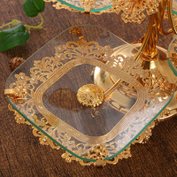 Nieuwe Mode Licht Luxe Snoep Inventaris Hart Plaat Europese Multi-layer Glas Fruitschaal Woonkamer Hotel Gebak Fruit plaat