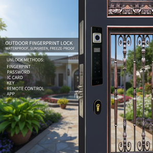 Villa de cour extérieure entrée automatique sans clé intégrée <span class=keywords><strong>serrure</strong></span> de porte intelligente <span class=keywords><strong>serrure</strong></span> d'empreinte digitale - Product Image 1