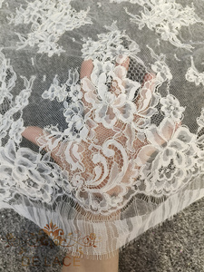 DELACE Doux Chantilly Cils <span class=keywords><strong>Dentelle</strong></span> Français Chantilly Tissu Avec Cordons Floral Brodé Robe De Mariée <span class=keywords><strong>Dentelle</strong></span> Tissu - Product Image 6