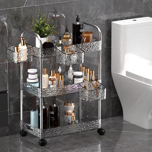 Modern Freestanding Plastic Bathroom <b>Storage</b> Rack Multi Tier <b>Shelf</b> 23.5Cm Height Durable Design For Kitchen And Bath - Product Image 5