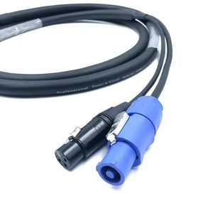 Câble <span class=keywords><strong>hybride</strong></span> PowerCON XLR 14AWG bleu-gris NAC3FCA NAC3FCB, cordon combo alimentation/DMX pour éclairage de scène à tête mobile OFC - Product Image 2