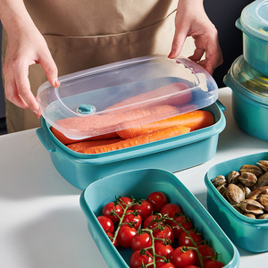 Chất lượng cao 3 cái vuông không khí chặt chẽ thực phẩm lưu trữ <span class=keywords><strong>container</strong></span> nhựa thực phẩm <span class=keywords><strong>container</strong></span> Set với nắp - Product Image 3