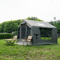 Tente de camping gonflable portable de 8 mètres carrés, grande tente d'extérieur en Oxford résistante aux UV, imperméable, grande tente de camping gonflable