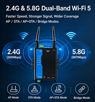 Servidor Router Industrial WiFi5 de Doble Banda, Puerto SMA Hembra, 5.8G+2.4G, RS232 RS485 a Ethernet, Puente AP STA, Gateway Modbus MQTT