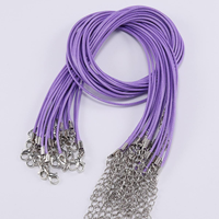 Cordon de bijoux avec fermoir mousqueton, 100 pièces, cordon en cuir PU coloré de 1,5 mm, corde tressée réglable de 45 cm pour collier DIY