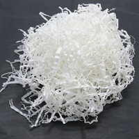 Remplissage de panier en coton coupé, papier kraft froissé blanc pour boîte cadeau