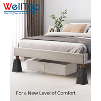 WELLTOP Nouveauté Rehausseurs de lit réglables en plastique noir, base de table pour canapé, bureau, cuisine, meubles empilables