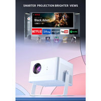 Projecteur vidéo domestique C8 Pro 32G Android 9 WiFi 6 LCD Full HD 1080P 4K 3D LED avec mise au point automatique, haut-parleurs intégrés, cinéma portable