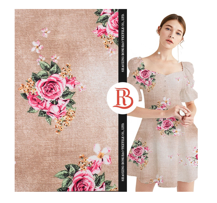 Горячая Распродажа, готовый цвет, опция, высокое качество, новый принт, 100% вискоза, вискоза, поплин с цветочным принтом, ткань для платья
