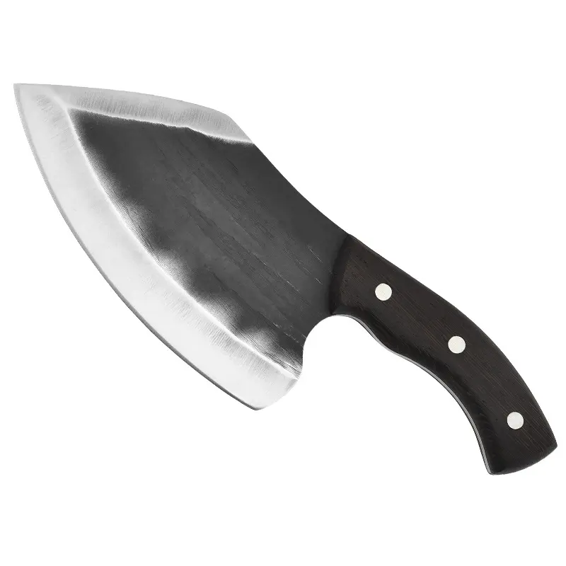 Cuchillo de cocina hecho a mano de alta resistencia, acero al carbono, cuchillo de cuchilla forjada, chuletas de hueso para cocina natural