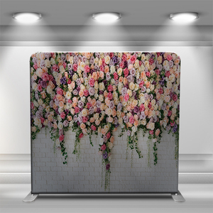 Wonderful 10ft 8ft Aluminum Tube Display Fancy Flower Grass Printing Quick Set-up Wedding <strong>Events</strong> <strong>Backdrop</strong> Stand - Product Image 4