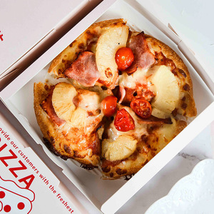 Packaging Boxes Eco-Friendly Composable Printed Packaging Food Container Cheap 9" White Pizza Boxes