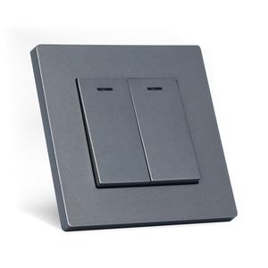 EU-Standard 2-Gang-1-Wege-2-Wege-Wandschalter Sicherheit Elektrischer Wand-Druckknopf schalter Schwarz/Gold/Weiß/Grau Farb tafel - Product Image 2