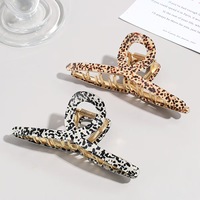 Grandes pinces à cheveux en métal coréennes-japonaises, imprimé léopard, accessoires pour cheveux pour l'été, accessoires pour cheveux en métal élégants