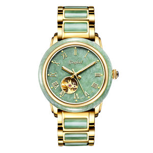 Chinese Manufacturer Luxury <b>Automatic</b> Mechanical <b>Watches</b> for Men and Women <b>Skeleton</b> Dial Natural Jade <b>Watch</b> - Product Image 5