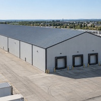 Grande structure en acier pour entrepôt de distribution et stockage, bâtiment industriel métallique préfabriqué