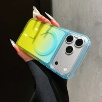 Coque de téléphone magnétique à dégradé coloré pour iPhone 17 Pro Max 16 15 14 Pro Max 13 Pro, compatible avec la recharge sans fil