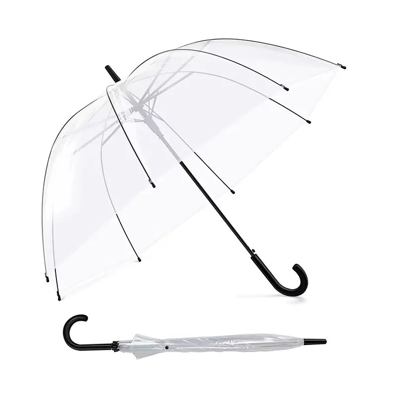 Nouveau design personnalisé adulte clair parapluies de mariage en gros extérieur soleil blanc parapluie transparent