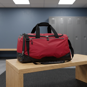 Sac de sport rouge en polyester inversé 600D avec poignée de transport, capacité 30-40L, résistant à l'eau, enduit de PVC, pour activités de plein air - Product Image 2
