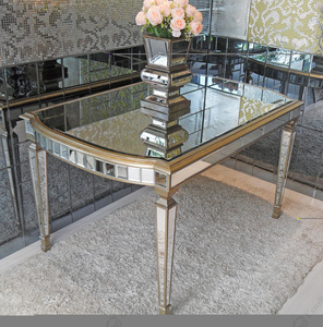 Tavolo <span class=keywords><strong>da</strong></span> <span class=keywords><strong>pranzo</strong></span> con mobili in argento di lusso in vetro veneziano di vendita caldo con specchio - Product Image 1