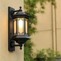 Lanterne noire suspendue à Six côtés en aluminium, éclairage d'extérieur, applique moderne, avec verre biseauté, lumière, noir