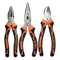 Ensemble de pinces en acier à haute teneur en carbone 3 pièces pour la maison, kit d'outils manuels multifonctionnels pour la réparation à domicile, origine Chine