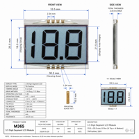 Module LCD négatif à 7 segments et 3 chiffres M365, blanc sur noir, boîtier en plastique transparent, double rangée de broches, OEM ODM