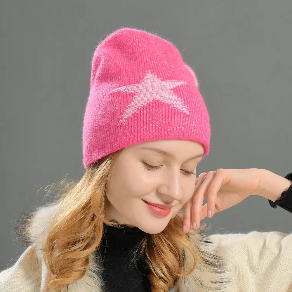 Funky Winter Hats Designer Luxury Knitted Winter Hat Star Wholesale Knit Beanie
