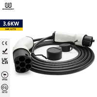 OEM ODM 3.6kW 16A monophasé AC Tpye 1 à Type 2 voiture électrique EV câble de charge CE RoHs