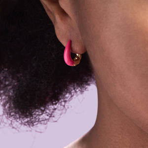 Pendientes de Aro en Forma de U de Plata de Ley S925 Multicolor CANNER, Pendientes de Esmalte de Verano con Diseño de Croissant Trenzado - Product Image 6