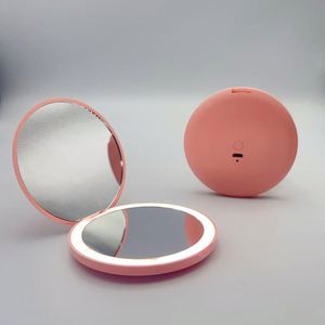 Portable Mini LED Makeup Mirror with <b>USB</b> Magnetic <b>Switch</b> Touch-up Eyelash Tweezers Mini Handle Cosmetic Mirrors - Product Image 3