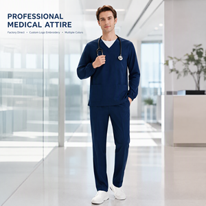 Divisa Medica Smart Fit con Maniche Lunghe in Tessuto per Chirurghi e Medici, Abbigliamento Ospedaliero Femminile - Product Image 4