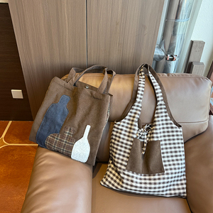 Nuovi Arrivi Autunnali: Borsa Shopping in Velluto a Coste con Ricamo Personalizzato, Grande Capacità, Stile Artistico Semplice, Borsa a Tracolla Reversibile - Product Image 2