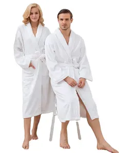 Хлопковый велюровый банный халат унисекс для мужчин и женщин