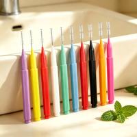 Brosse interdentaire en nylon ISO avec manche en plastique, douce pour les dents, personnalisation, prix de gros en vrac
