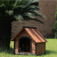 Cage pour animaux de compagnie de luxe moderne, en bois massif, pour l'extérieur, résistante à la pluie et au soleil, anti-corrosion, avec fermeture à bouton, pour chiens de petite à moyenne taille