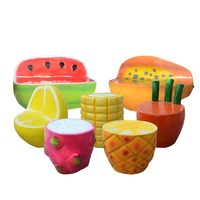 Chaises et tabourets de loisirs en fibre de verre en forme de fruits, sculpture pour les jardins d'enfants et les centres commerciaux - Décoration extérieure, thème végétal fait main