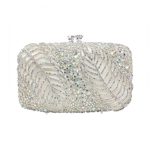 Women Temperament Crystal Evening <b>Bag</b> Bling Leaves Clutch Purse Vintage Elegant Handbag for Dinner Night Out - Product Image 1
