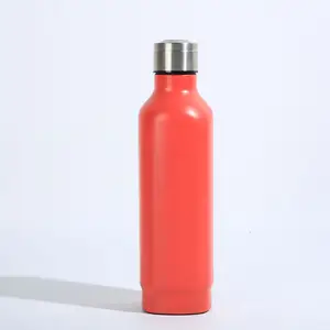 Bouteille d'eau de fitness en acier inoxydable tasse thermique de 500ml de couleur unie en vrac vente en gros