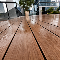 Planche de terrasse en composite WPC écologique, résistante aux intempéries, faible entretien, revêtement de sol extérieur pour villa, jardin, terrasse
