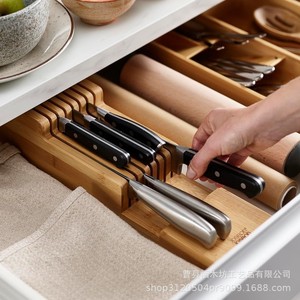 Portacuchillos de Bambú Moso, Caja de Almacenamiento de Cubiertos Horizontal, Organizador de Cocina Ecológico y Duradero - Product Image 5
