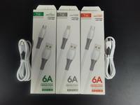 Cables de Carga Rápida Tipo-C de Silicona de Alta Calidad de 1 m con Logotipo Personalizado en la Caja, 6 A, para Teléfono Móvil