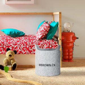 <b>Small</b> Foldable Felt Laundry Hamper Handles Lightweight Eco-Friendly Durable Bathroom Storage <b>Basket</b> for Kid Toys Towels - Product Image 5