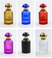Botol Parfum Silinder Kaca Buram Berwarna 30ml 50ml dengan Tutup Sekrup dan Reed Diffuser, Botol Kosmetik Portabel Berkualitas Tinggi
