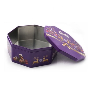 Bát giác hình dạng sô cô la Cookie Biscuit hộp kim loại - Product Image 4