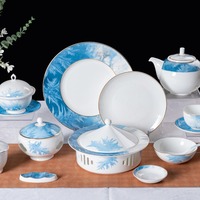 P & T Ensemble d'assiettes Royal Ensemble de vaisselle design Ensemble d'assiettes de cuisine Vaisselle de dîner Assiettes blanches en céramique gaufrée Plats pour la maison