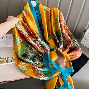 Emballage Explosion adulte 90*180cm nouvelle apparence de châle en satin de soie vente malaisienne Imitation foulard en soie étoile